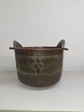 Großer Antiker Kupfertopf Kessel Handarbeit um 1880 / 1900 J Alter Kochkessel 