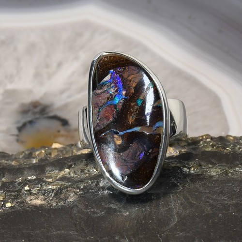 Boulder opal ring - boulder,