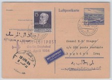Berlin P 16 mit ZuF per Luftpost BERLIN - BAGDAD 1954 [610]