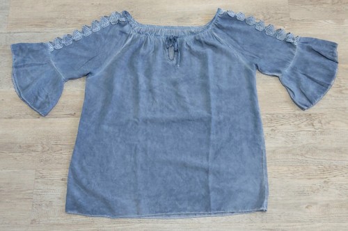Italy bluse rauchblau mit - bluse,