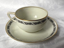 Edle Mokkatasse Rosenthal Selb-Bavaria schwarze Blumenranke mit Goldrand