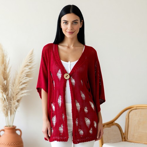 Boho strickjacke rot - boho,
