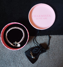 Thomas Sabo Damen Charm Kette Collier 925 Silber Perlen Rosenquarz Geschenk NEU✨