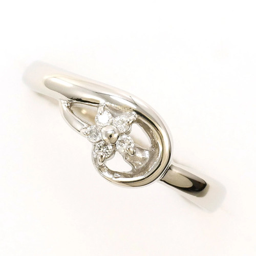Pt900 platin ring mit - ring, 0,04ct