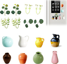 Mini Keramik Vase Magnete 8 Stück 3D Kühlschrankmagnet Bud Vasen Küche Deko