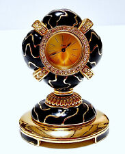 Quartz Uhr von GONTIE Paris France Stilvoll Mini Tischuhr Emailliertes,Vergoldet