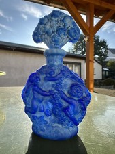 Gablonz Schlevogt Czech Cut Crystal Lapislazuli Art Deco Cz 30er Flakon Putto