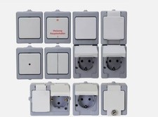 Kopp Standard lichtgrau Schalter Steckdosen Feuchtraum IP44 Aufputz