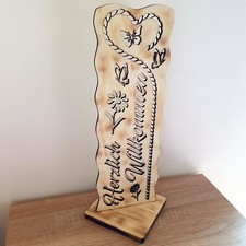 Holz Deko Schild geflammt