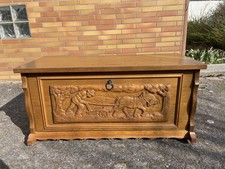 Vintage Eichen-Sitztruhe