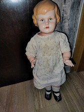 antike Celluloid Puppe Lederkörper Minerva No.5/10 1/2 sehr selten Sammler