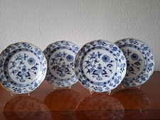 Meissen - Vier Teller Zwiebelmuster mit Goldrand um 1886-1924 - 1.Wahl