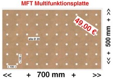 Lochrasterplatte 70 x 50 cm mobile Werkbank Arbeitsplatte  MFT  CNC gefräst