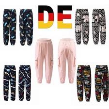 DE Kinder Mädchen High Waist Aladinhose Stretch Haremshose Thailändischer Hose 