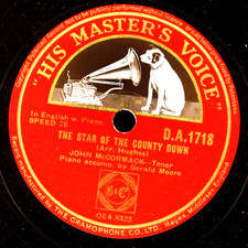 JOHN McCORMACK -TENOR- The star of the county down/ I'll walk...   78rpm  S8952