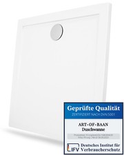 Superflache Duschtasse Duschwanne Dusche Weiß 90x90 x 3,5 cm Komplett Set