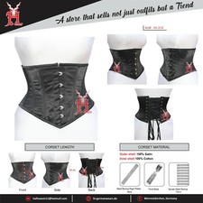 Satin Unterbrustkorsett Schwar
