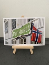 Postkarte Holzfassade am Hafen