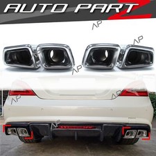Für Mercedes CLS C219 C218 W218 W221 S63 AMG Auspuffblende Endrohrblende Y Eckig