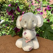 NATTOU ELEFANT KUSCHELTIER STOFFTIER PLÜSCH GRAU ROSA SCHLEIFE HALSTUCH
