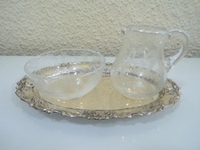 ALBO Rahmservice Milch Zucker Rocaille Rokoko - Tablett in Echtsilber 835 neu