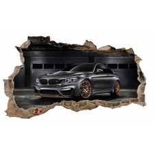 WL24 Wandtattoo Mauerloch BMW M4 F82 100x60cm Aufkleber Wohnzimmer Schlafzimmer
