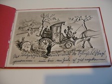 8 AK Feriengrüße voll Humor Mappe Künstler Leporello Sütterlin Kupfer-Tiefdruck