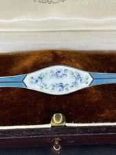 Antike Brosche Silber Emaille Stabbrosche Blumen Jugendstil Art déco Rosen