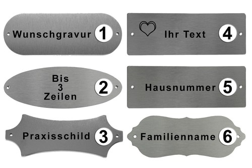 Edelstahl türschild - edelstahl,