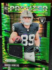Brock Bowers 2024 Panini Prizm #PJ-BBS RC Patch Neon Green Pulsar Prizm