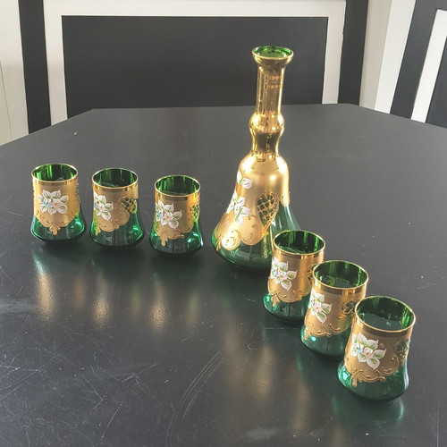 Glas karaffe mit 6 - glas,