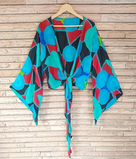 Krepp blau Wickel Top