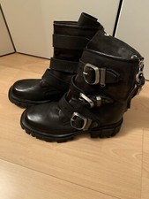 A.S.98 Stiefel Boots Schnallen Schwarz 40 NEU