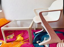 Z-Stuhl und Tisch Vario Pur, Ernst Moeckl, DDR Design, 70er, weiß 