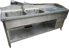 Blanco Spüle Spülbecken Ausgussbecken Doppelspüle aus Edelstahl 204x70x87cm