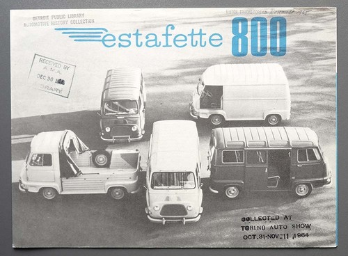 Prospekt renault estafette 800 - renault,