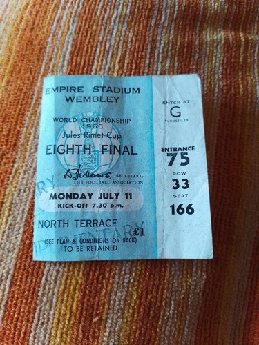 Ticket 1966 england - ticket:,