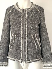 ⚪️⚫️ Just White Jacke Blazer  Boucle Grösse 40 Damen Silber Schwarz Weiß Jacket