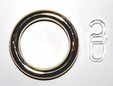 10 Gardinenringe aus Kunstoff in Farbe Messing glanz für 28 mm Vorhangstangen