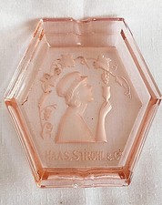 Aschenbecher rosa Pressglas Haas, Strohl & Cie. Frankreich Liköre