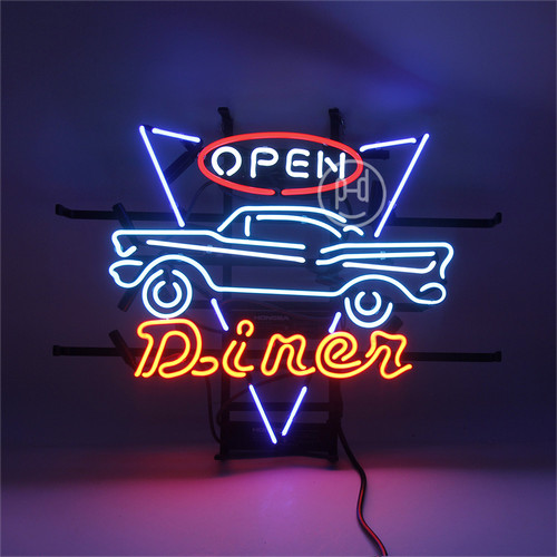 Auto open diner - neon, sign