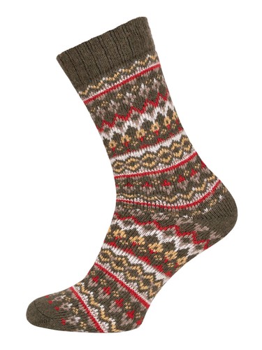 Hygge nordic wool socks oliv - wool,