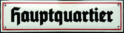 Hauptquartier blechschild - hauptquartier,