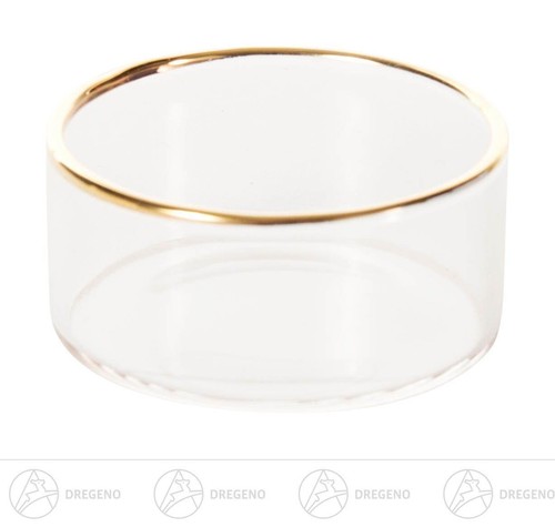 Glas teelichthalter goldrand - teelichthalter,