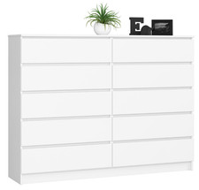 BDW - Kommode, 10 Schubladen, K160, Wohnzimmermöbel, Schlafzimmer, 160x40x121 cm