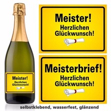 Aufkleber Sektflasche Meister