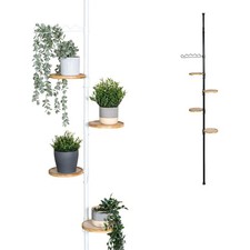 bremermann Teleskop-Blumenregal mit 4 Bambus-Ablagen, Blumentreppe einstellbar