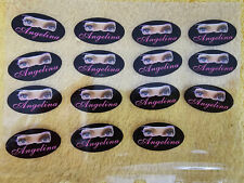 15 Aufkleber: Augen mit Schriftzug "Angelina" -