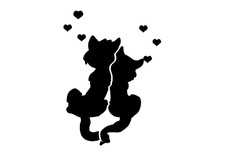 Schablone " 2 Katzen mit