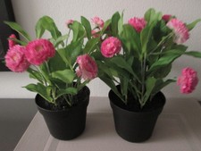 2x IKEA FEJKA Topfpflanze künstlich Gänseblümchen Tausendschön Bellis rosa 12 cm